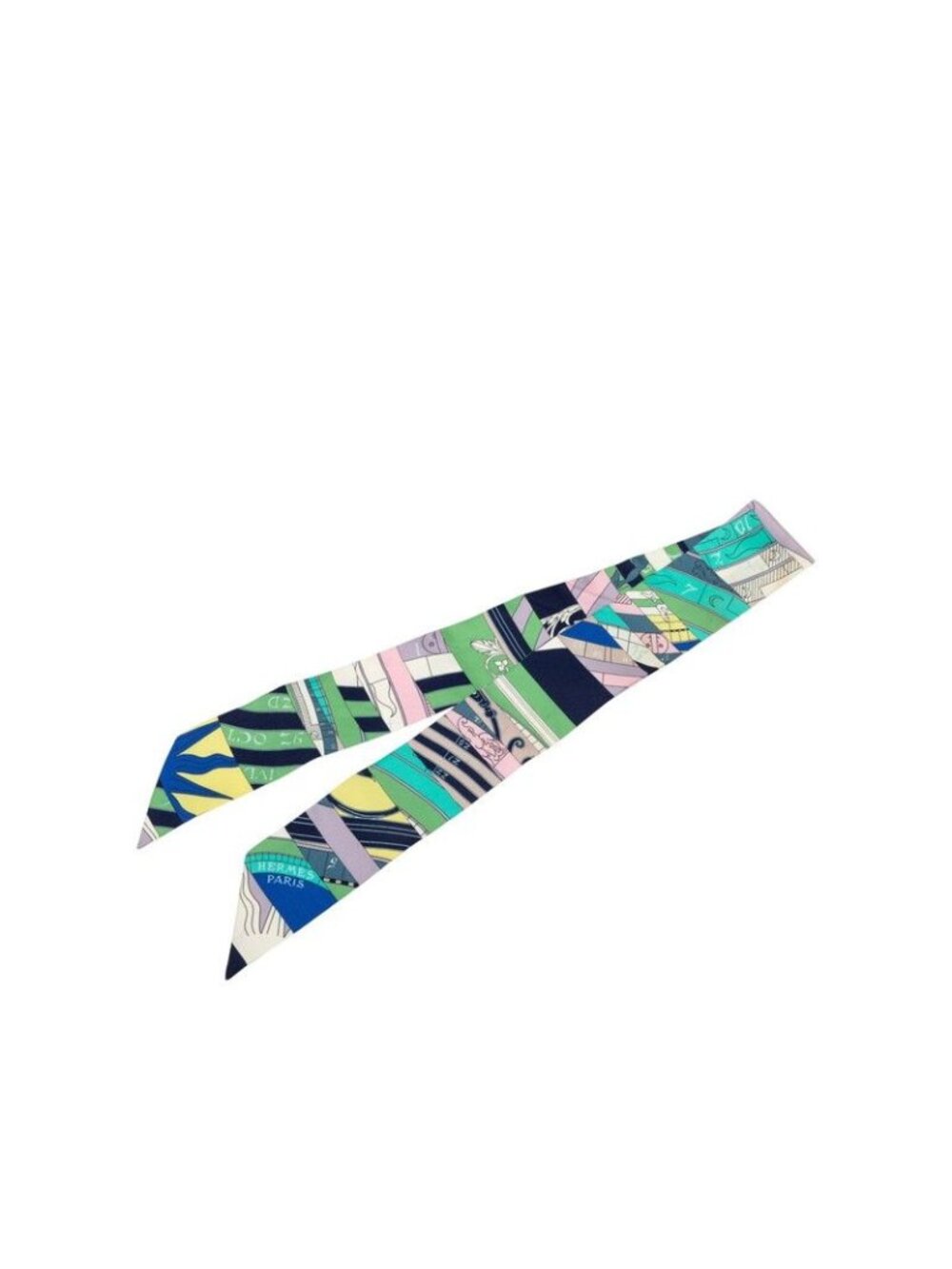 Hermes Twilly New Astrology Astrologie Nouvelle Scarf Green Multicolor Silk